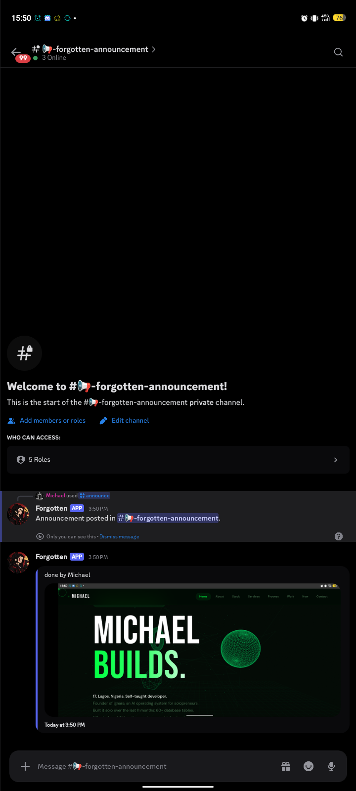 Forgotten interface preview